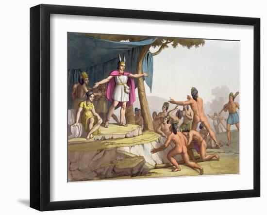 Manco Capac and Queen Mama Ocllo Gather the Savages, C.1820-null-Framed Giclee Print