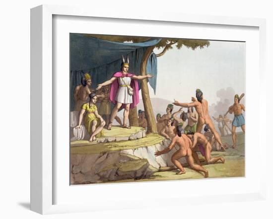 Manco Capac and Queen Mama Ocllo Gather the Savages, C.1820-null-Framed Giclee Print