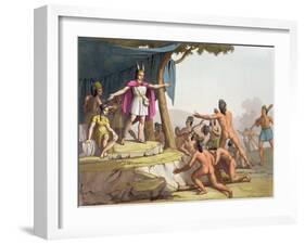 Manco Capac and Queen Mama Ocllo Gather the Savages, C.1820-null-Framed Giclee Print