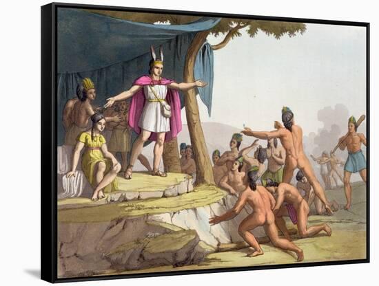 Manco Capac and Queen Mama Ocllo Gather the Savages, C.1820-null-Framed Stretched Canvas