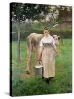 Manda Lametrie, the Farm Maid, 1887-Alfred Roll-Stretched Canvas