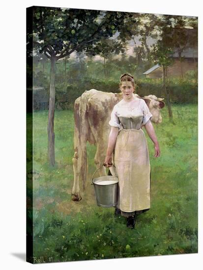 Manda Lametrie, the Farm Maid, 1887-Alfred Roll-Stretched Canvas