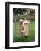 Manda Lametrie, the Farm Maid, 1887-Alfred Roll-Framed Premium Giclee Print