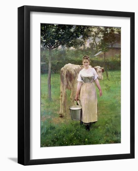 Manda Lametrie, the Farm Maid, 1887-Alfred Roll-Framed Giclee Print