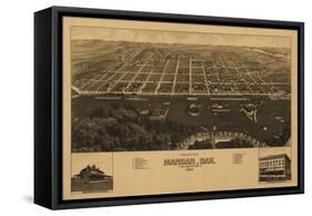 Mandad, North Dakota - Panoramic Map-Lantern Press-Framed Stretched Canvas