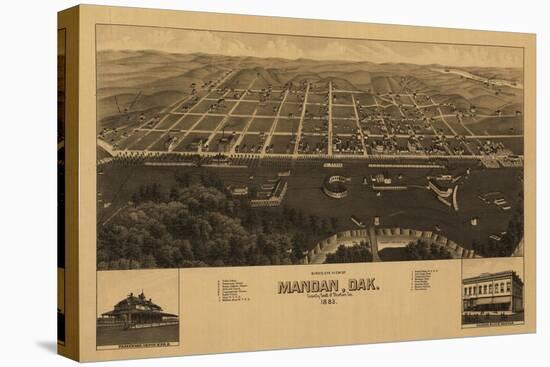 Mandad, North Dakota - Panoramic Map-Lantern Press-Stretched Canvas