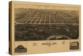 Mandad, North Dakota - Panoramic Map-Lantern Press-Stretched Canvas