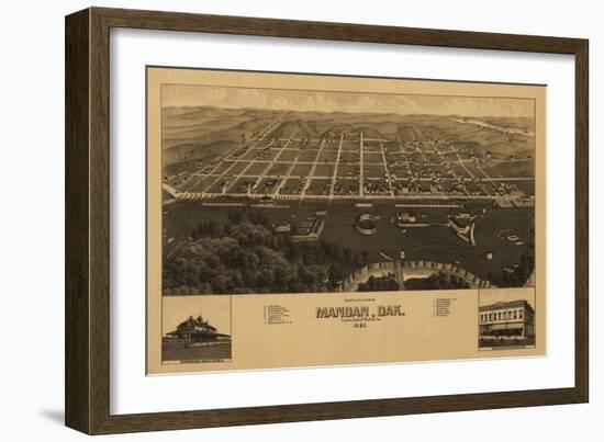 Mandad, North Dakota - Panoramic Map-Lantern Press-Framed Art Print