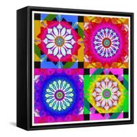 Mandala, Colourful, 'Color Geometry Squares Ii'-Alaya Gadeh-Framed Stretched Canvas