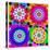 Mandala, Colourful, 'Color Geometry Squares Ii'-Alaya Gadeh-Stretched Canvas