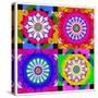 Mandala, Colourful, 'Color Geometry Squares Ii'-Alaya Gadeh-Stretched Canvas