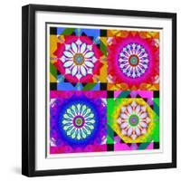 Mandala, Colourful, 'Color Geometry Squares Ii'-Alaya Gadeh-Framed Photographic Print