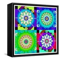 Mandala, Colourful, 'Color Geometry Squares'-Alaya Gadeh-Framed Stretched Canvas