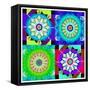 Mandala, Colourful, 'Color Geometry Squares'-Alaya Gadeh-Framed Stretched Canvas