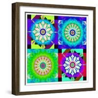 Mandala, Colourful, 'Color Geometry Squares'-Alaya Gadeh-Framed Photographic Print