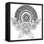 Mandala Crest-Hello Angel-Framed Stretched Canvas