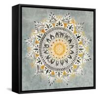 Mandala Delight I Yellow Grey-Danhui Nai-Framed Stretched Canvas