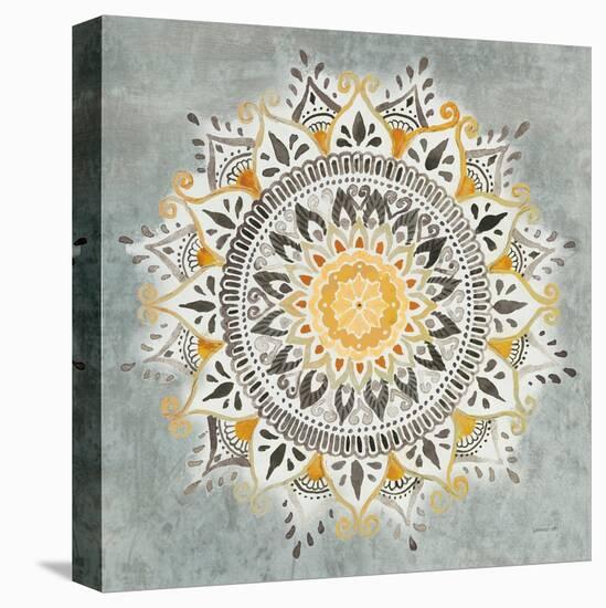 Mandala Delight I Yellow Grey-Danhui Nai-Stretched Canvas