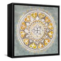 Mandala Delight III Yellow Grey-Danhui Nai-Framed Stretched Canvas