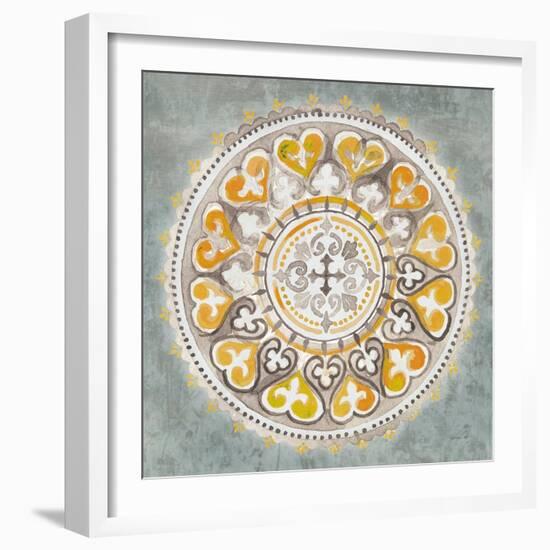 Mandala Delight III Yellow Grey-Danhui Nai-Framed Art Print