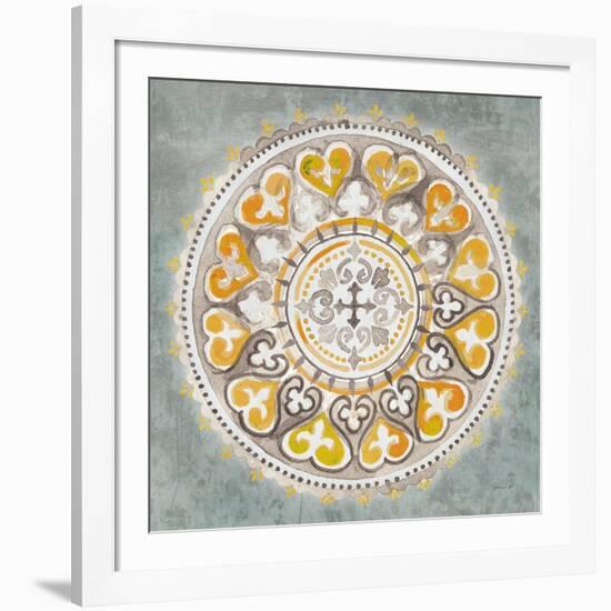 Mandala Delight III Yellow Grey-Danhui Nai-Framed Art Print