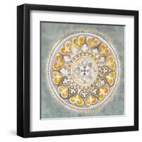 Mandala Delight III Yellow Grey-Danhui Nai-Framed Art Print