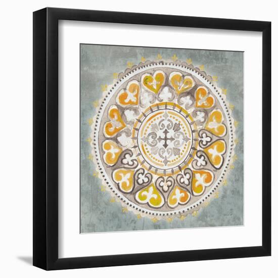 Mandala Delight III Yellow Grey-Danhui Nai-Framed Art Print