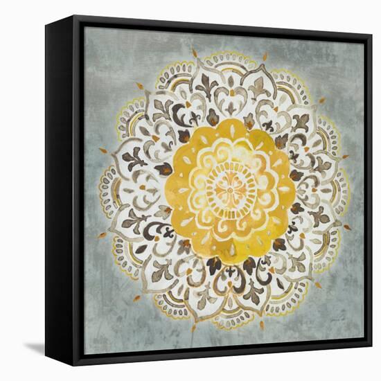 Mandala Delight IV Yellow Grey-Danhui Nai-Framed Stretched Canvas