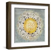 Mandala Delight IV Yellow Grey-Danhui Nai-Framed Art Print