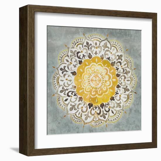 Mandala Delight IV Yellow Grey-Danhui Nai-Framed Art Print