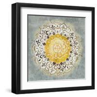 Mandala Delight IV Yellow Grey-Danhui Nai-Framed Art Print