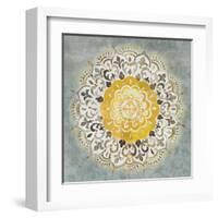 Mandala Delight IV Yellow Grey-Danhui Nai-Framed Art Print