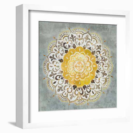 Mandala Delight IV Yellow Grey-Danhui Nai-Framed Art Print