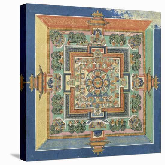 Mandala du livre ; Bahaishajyaguru et les sept autres Buddha de médecine-null-Stretched Canvas