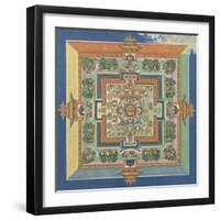 Mandala du livre ; Bahaishajyaguru et les sept autres Buddha de médecine-null-Framed Giclee Print