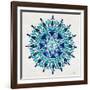 Mandala in Blue-Cat Coquillette-Framed Giclee Print