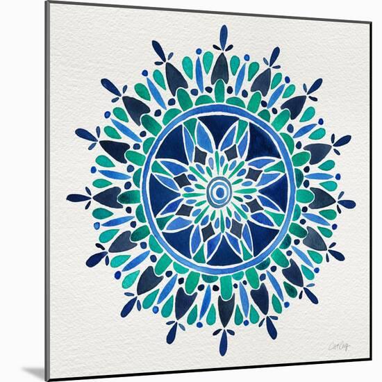 Mandala in Blue-Cat Coquillette-Mounted Giclee Print