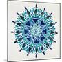 Mandala in Blue-Cat Coquillette-Mounted Giclee Print