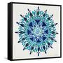 Mandala in Blue-Cat Coquillette-Framed Stretched Canvas