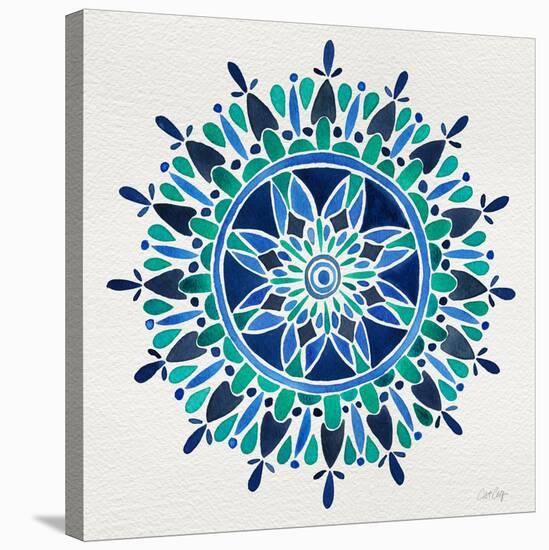 Mandala in Blue-Cat Coquillette-Stretched Canvas