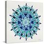 Mandala in Blue-Cat Coquillette-Stretched Canvas