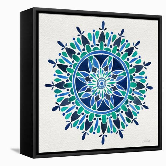 Mandala in Blue-Cat Coquillette-Framed Stretched Canvas