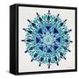 Mandala in Blue-Cat Coquillette-Framed Stretched Canvas