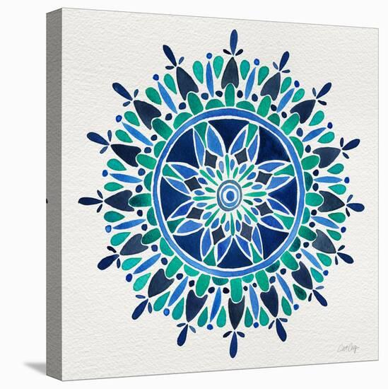 Mandala in Blue-Cat Coquillette-Stretched Canvas