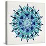 Mandala in Blue-Cat Coquillette-Stretched Canvas