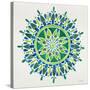 Mandala in Green-Cat Coquillette-Stretched Canvas