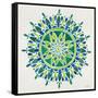 Mandala in Green-Cat Coquillette-Framed Stretched Canvas