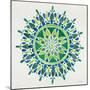 Mandala in Green-Cat Coquillette-Mounted Premium Giclee Print