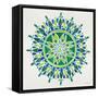 Mandala in Green-Cat Coquillette-Framed Stretched Canvas