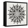 Mandala in Grey-Cat Coquillette-Framed Stretched Canvas